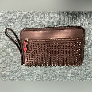 Authentic Christian Louboutin Calfskin Chris Spiked iPad Mini